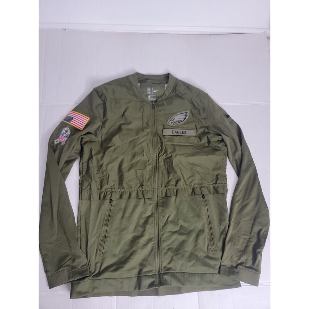 NIKE NFL Philadelphia Eagles "Salute to Serve" Full Zip Jacket in Green Size M